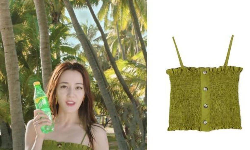 身材|迪丽热巴罕见秀身材，穿吊带背心拍广告写真，看着宛如17岁的少女