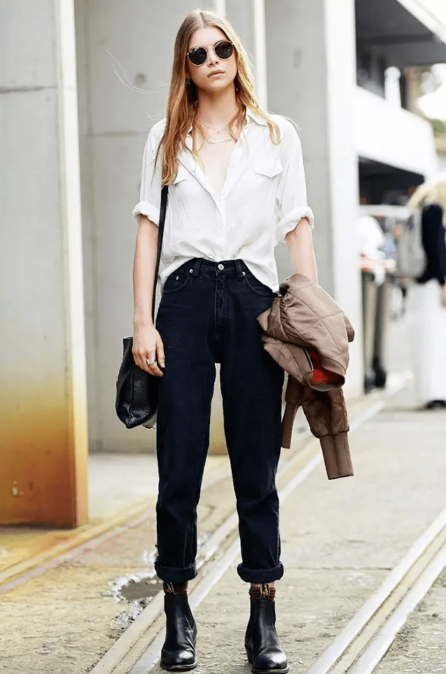 黑色|今年初秋的王炸组合超美！衬衫+直筒裤百搭且实穿，谁穿谁洋气