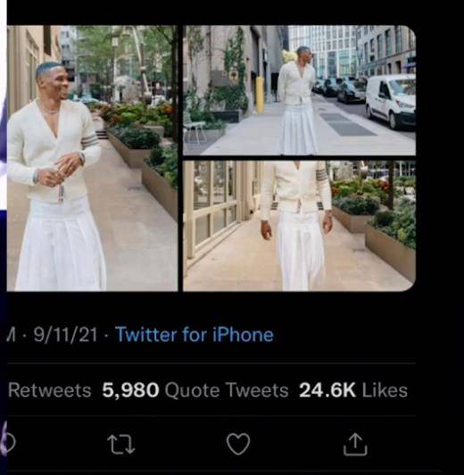 裙子|威少穿裙子致敬陈志朋，威少奇葩举动是为了博眼球还是引领潮流？