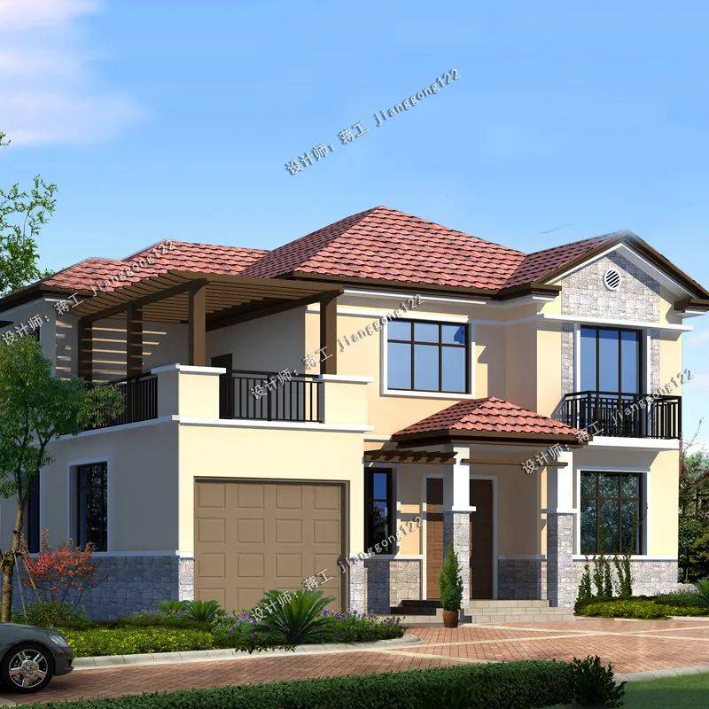 3款二层小别墅设计 都带有车库 10年后农村家家都能住上 空间