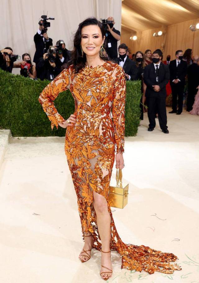 保养|52岁邓文迪保养得太好，穿亮片礼服闪耀动人，脸上没有一丝皱纹