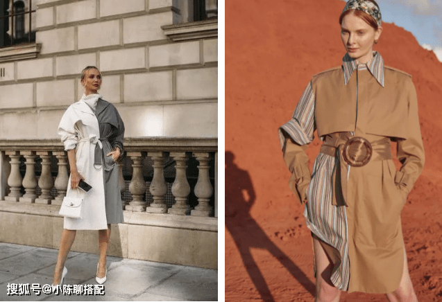 浅棕色|气质出众的女人,选风衣时别只穿卡其色,这样搭配更温柔显高级