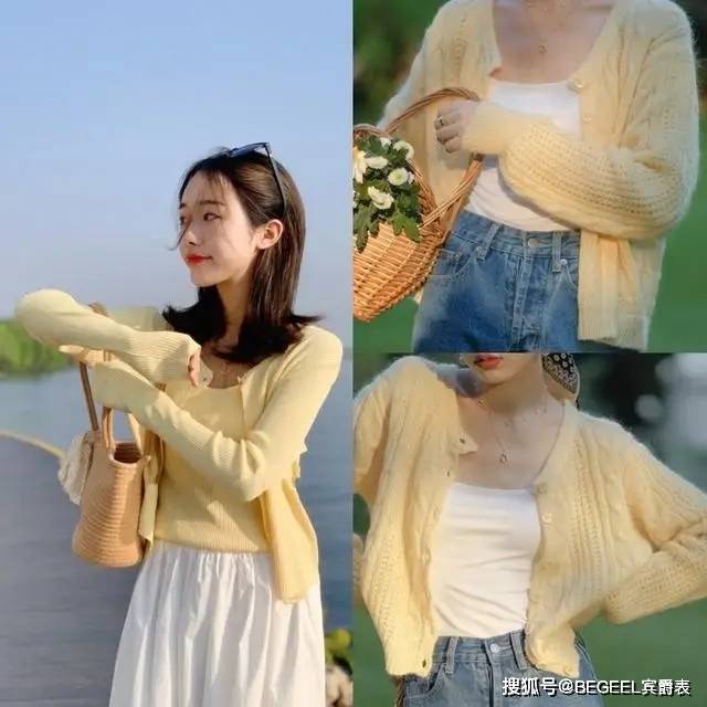 颜色|秋天做个温柔的女人,针织衫这样穿,保暖舒适又显气质