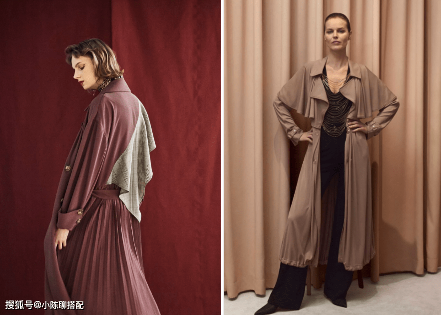 浅棕色|气质出众的女人,选风衣时别只穿卡其色,这样搭配更温柔显高级