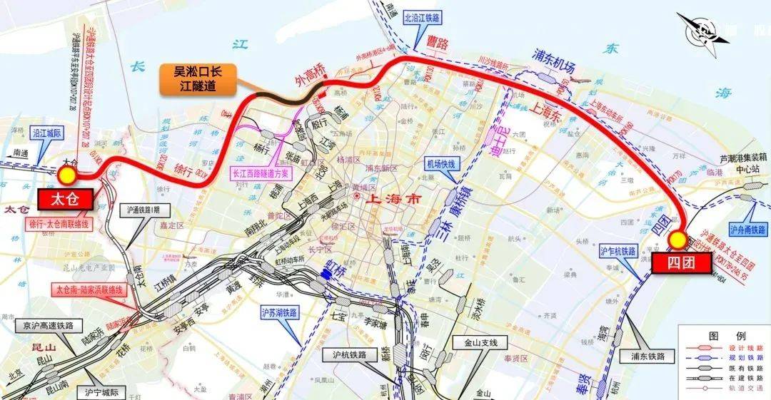 根據批覆,滬蘇通鐵路二期新建線路106.