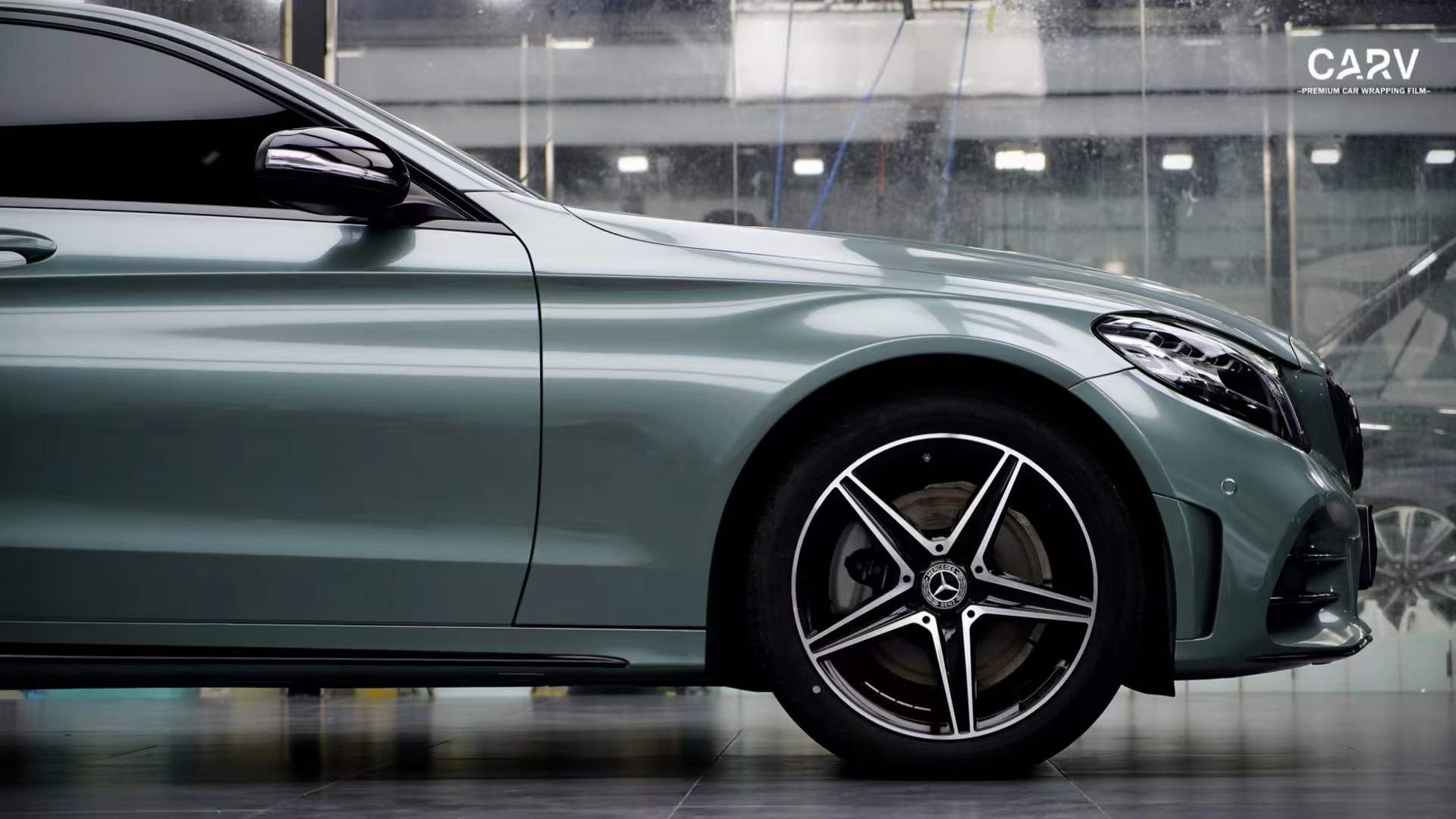 奔驰贴卡孚改色膜蔚来原厂色pet极光绿