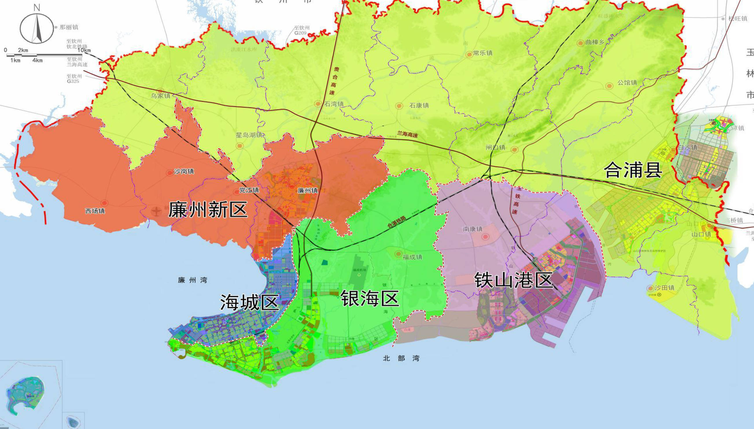 广西北海市市区地图图片