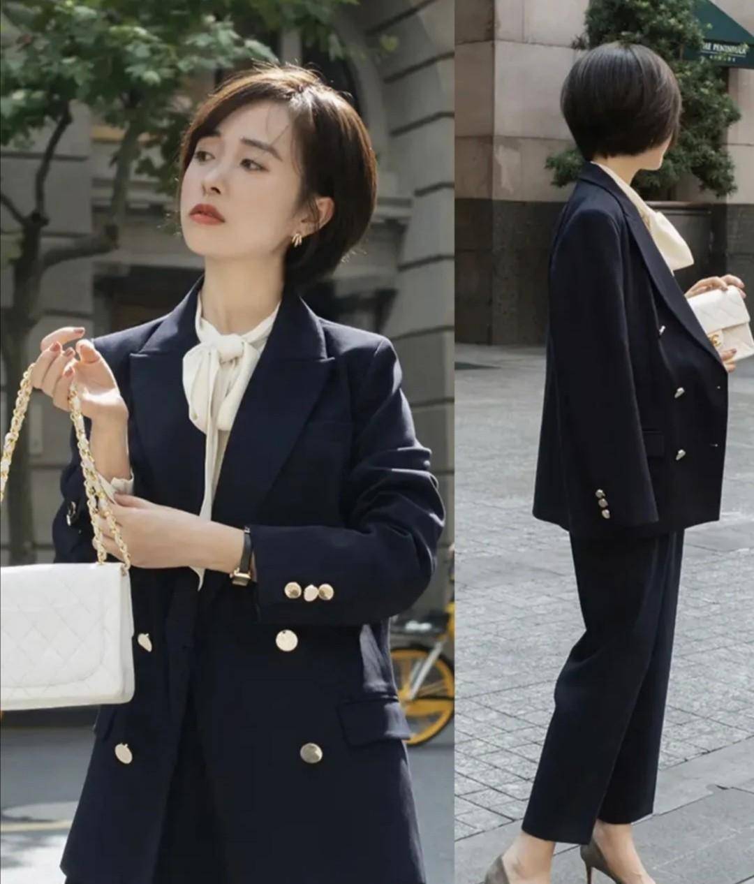 颈部 中年优雅女人穿西装，掌握这3个小技巧！搭配好了高级又显瘦