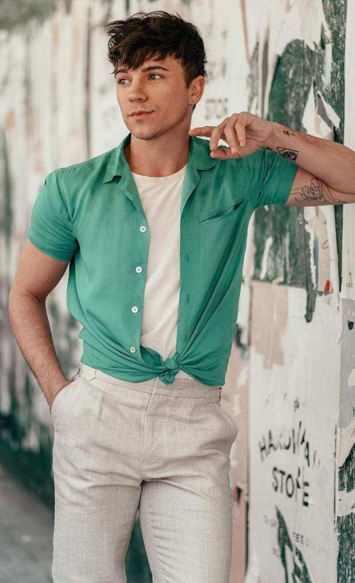 公众 穿短袖衬衫都是油腻大叔、乡村Tony？型男也穿，但款式跟你不一样