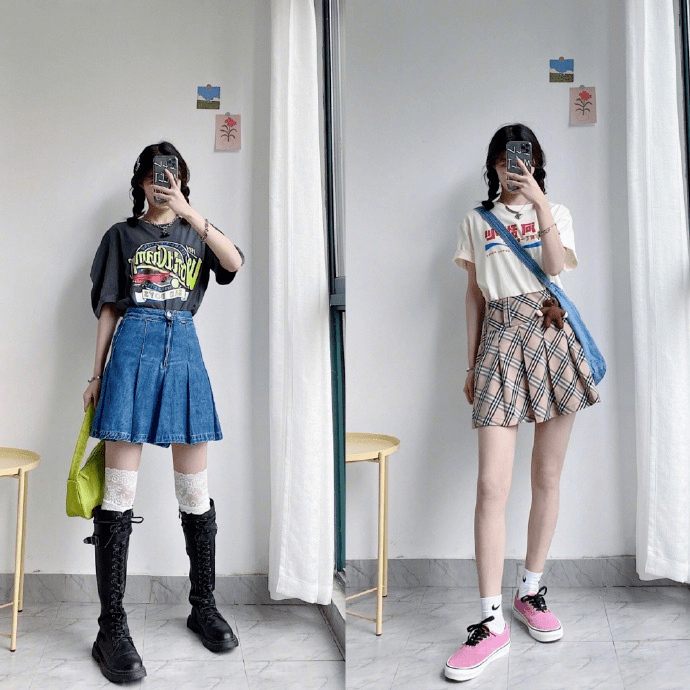 短袜 18套可盐可甜的秋季减龄穿搭，小个子女生也能穿出高级感，真美