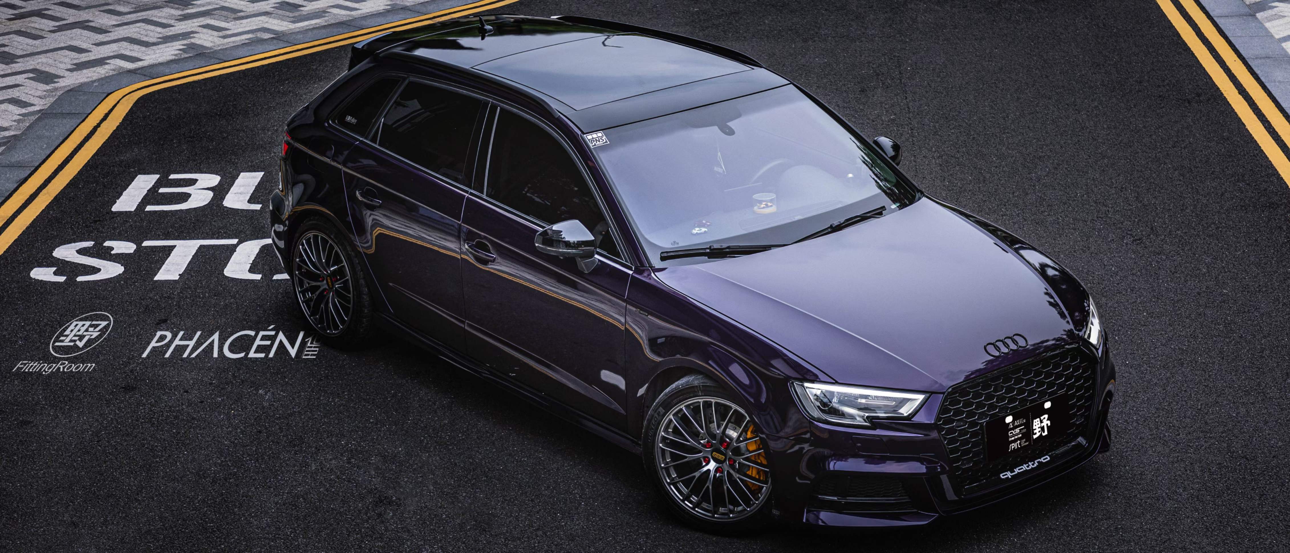 奥迪-a3全车lb改色膜原厂漆威尼斯紫