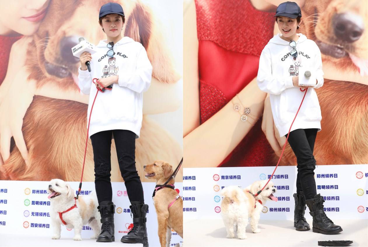 网友 孙俪穿小黑裤现身,怀里抱着小奶狗,网友:娘娘真暖心!