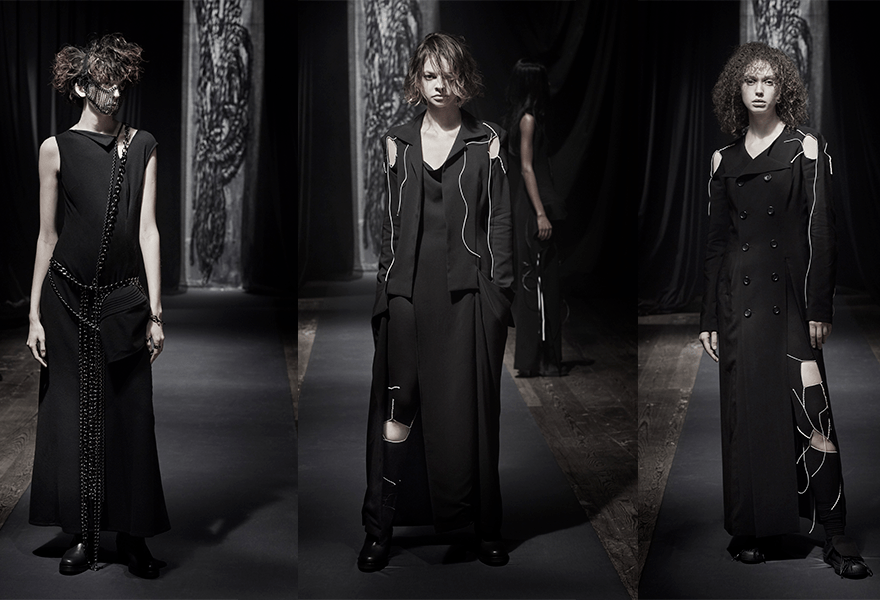 黑色 Yohji Yamamoto 2021秋冬，黑暗浪漫，朋克与忏悔共存