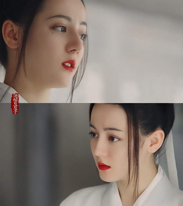 网友迪丽热巴的浓颜五官，在古装红衣造型里简直是天花板的存在！太绝