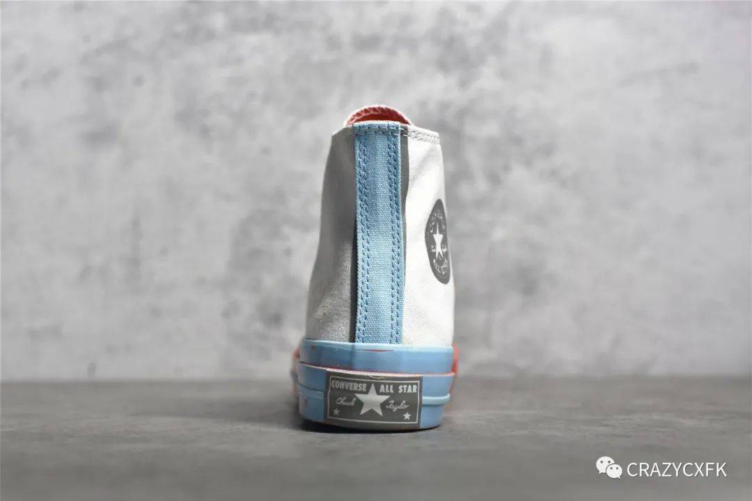 天蓝色 匡威游戏主题 Converse Chuck Taylor All Star 1970s 白蓝砖红马赛克帆布鞋