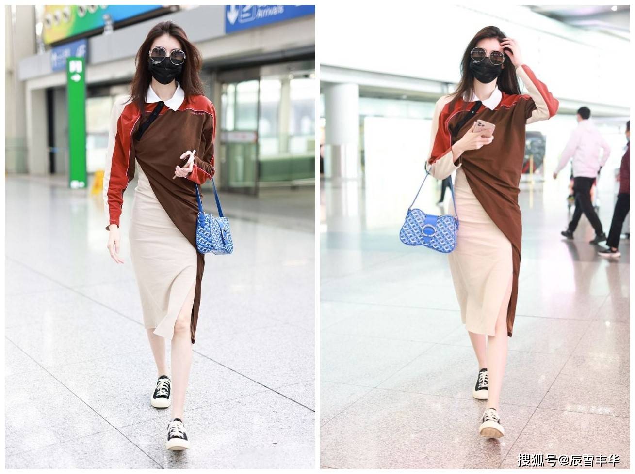 身材 何穗穿红色针织裙变温柔，衣摆斜切显高又显线条，恋爱果然不一样