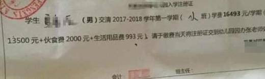 家长|幼儿园缴费单走红，家长看后一阵眩晕，网友：上学都成了奢侈