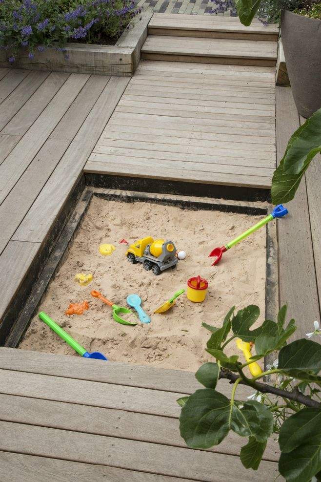 私家庭院的儿童沙坑,不需要很大,几平方米就足够,占不了庭院多少地方.