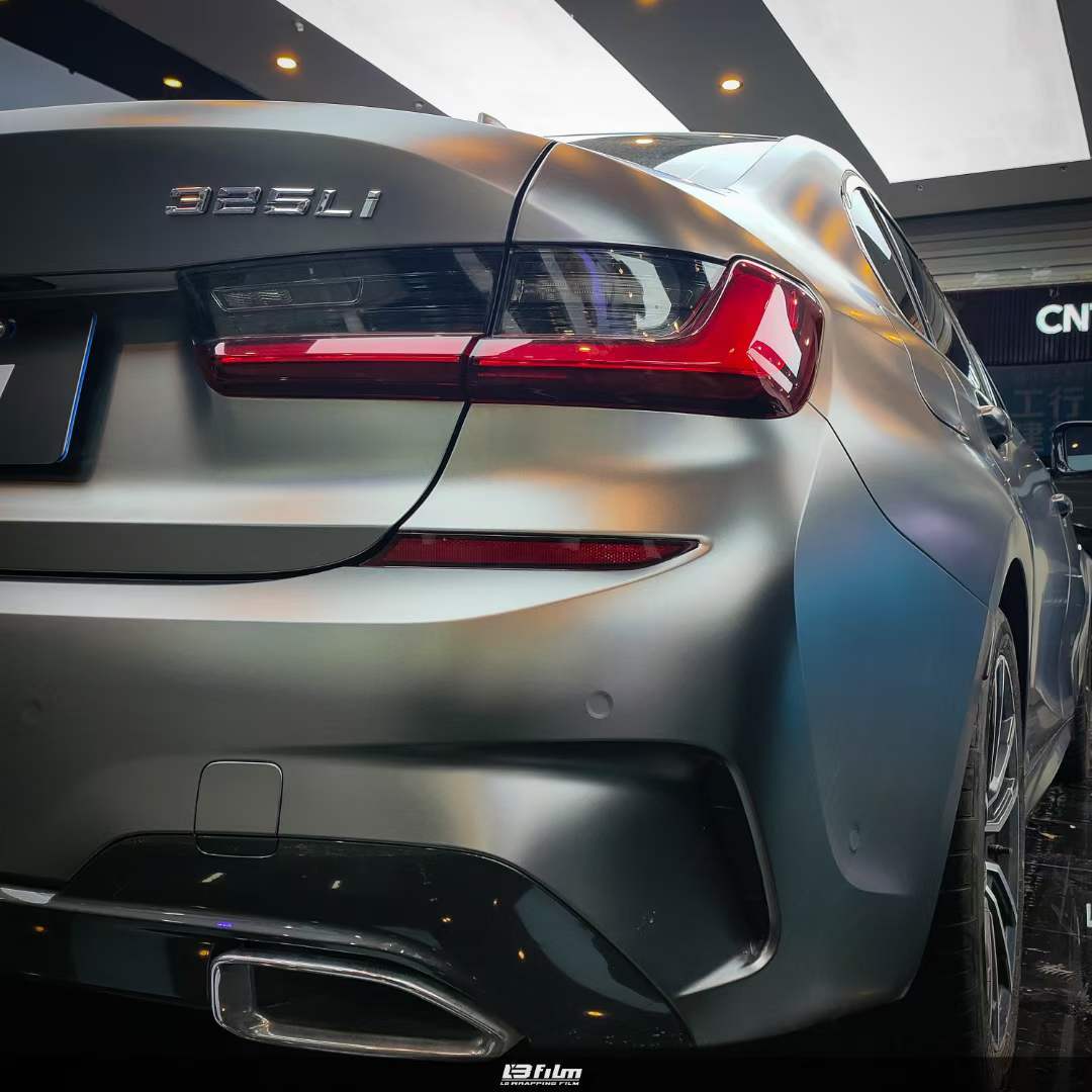 宝马3系全车贴膜lb电光金属钛灰