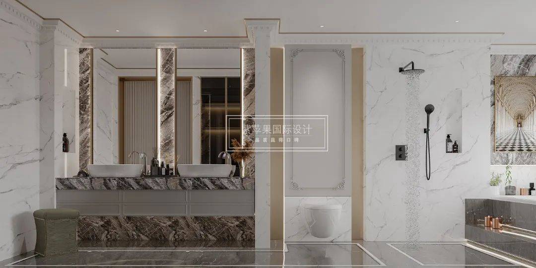 The案例赏析|成都650㎡独栋别墅现代法式+轻奢混搭设计