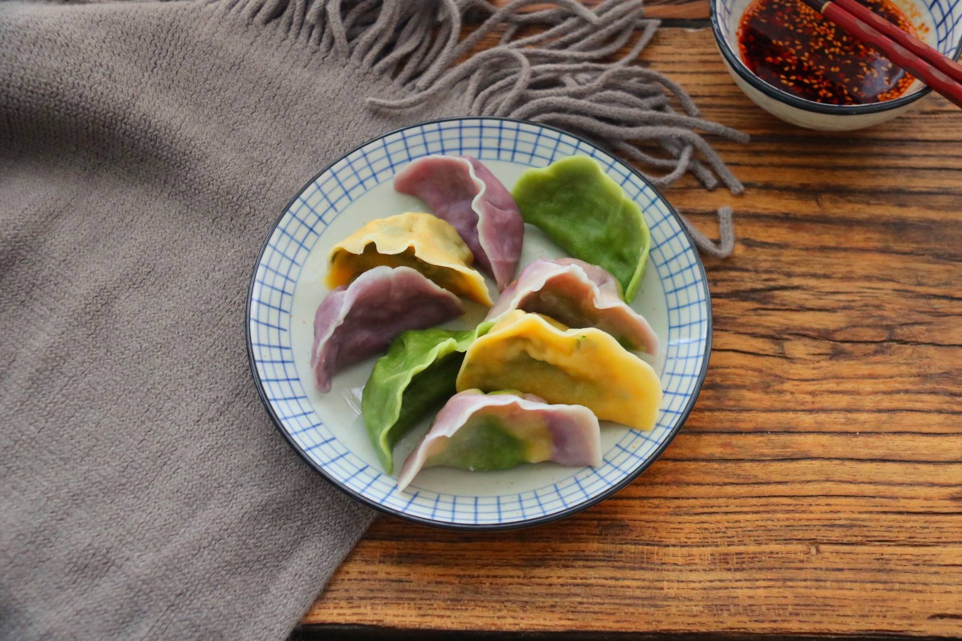 原创秋天养生多吃菠菜鸡蛋素饺子鲜嫩可口一口一个真过瘾