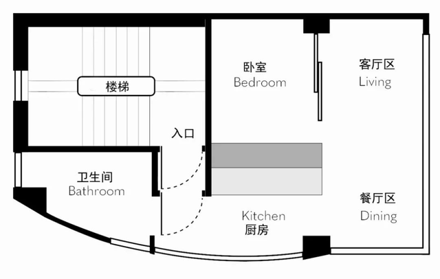 第一次见香港25㎡的蜗居，一室一厅，电视柜很实