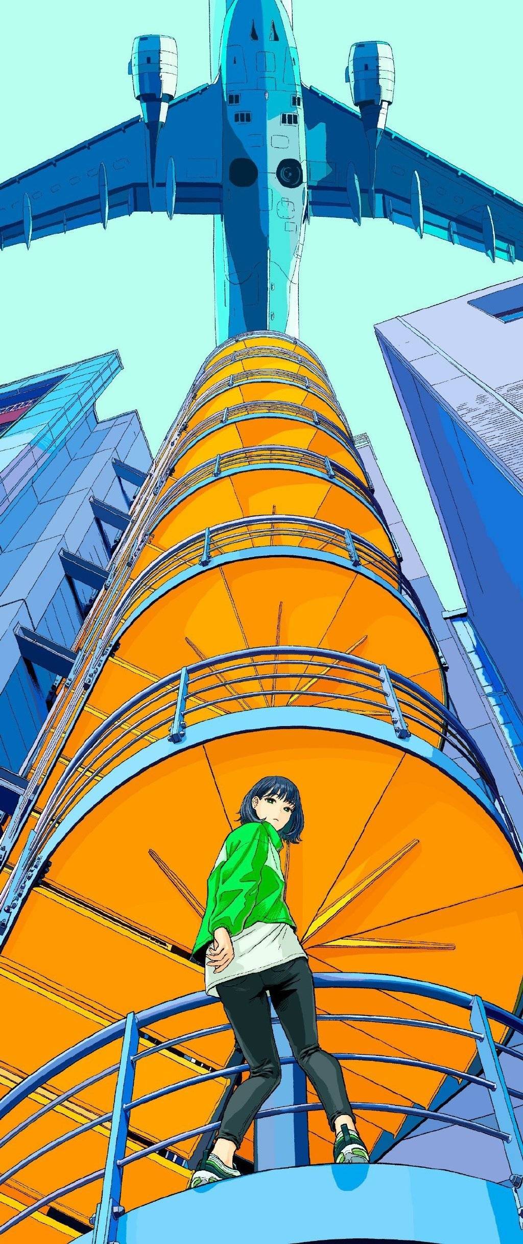 田中 美少女辅以工业元素的插画,不搭界却又能和谐并存