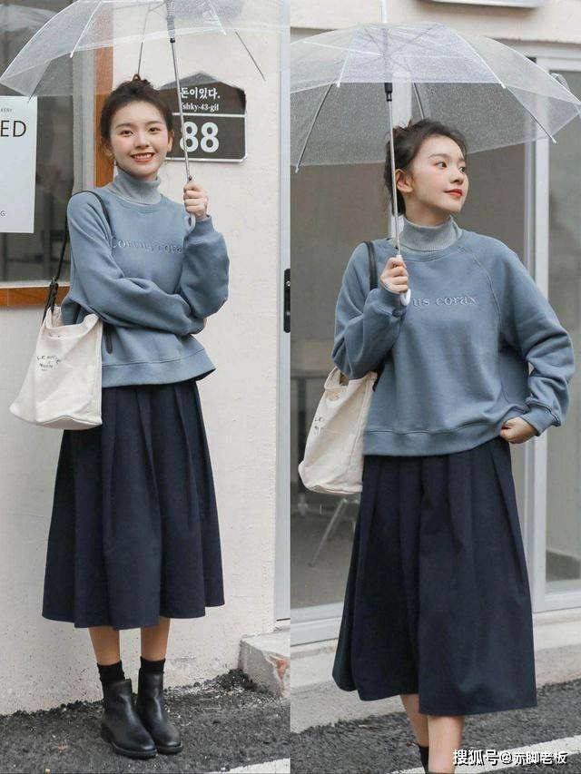 颜色 别低估了“半裙”的美!降温以后多备几条,好看又好穿