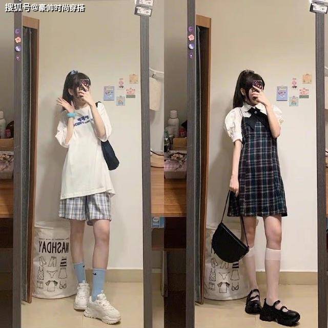 的比例 被“高中生”的日常穿搭美到了，不仅元气减龄，还很时尚好看
