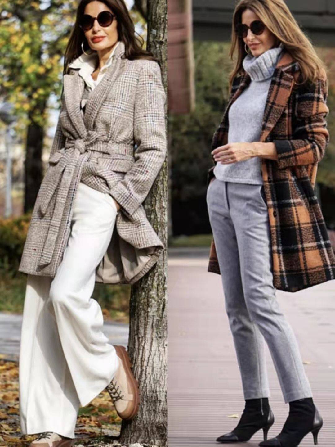 西裤 冬季外套流行“穿长不穿短”，学时尚奶奶这样穿，人人都是时髦精