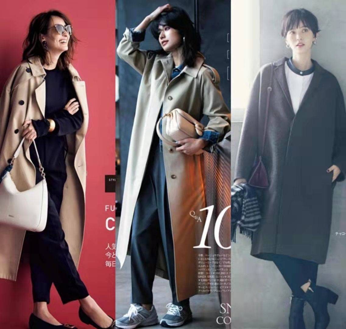 黑色 秋冬长大衣不一定配半裙，搭这四条裤子更保暖，不露腿也很时髦