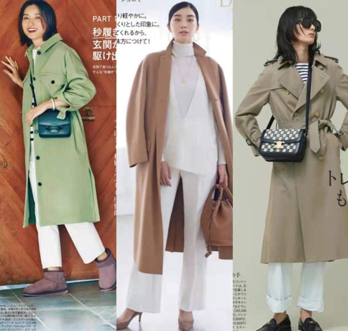 黑色 秋冬长大衣不一定配半裙，搭这四条裤子更保暖，不露腿也很时髦