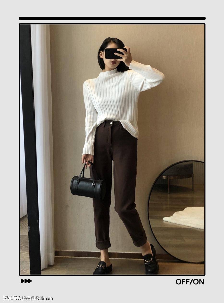 条纹是时候穿“高领毛衣”了！试试这4个搭配方案，保暖又能兼具时髦