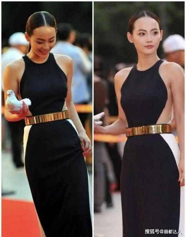 身材 张嘉倪为显身材太拼了,穿连衣裙腰间勒“金腰带”,身材太惹眼