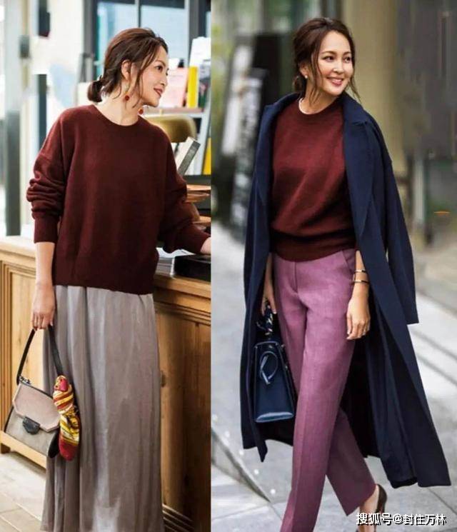 层次 懂“时尚”的女人,普通的毛衣也能穿出高级洋气感,很耐看