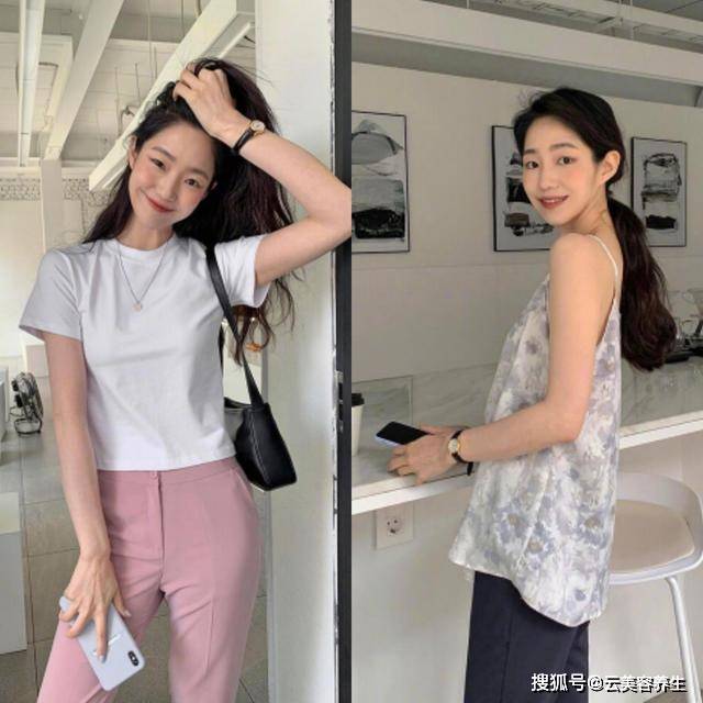 身材被“韩国学妹”的穿搭圈粉了，俏皮减龄，看着还很有女人味