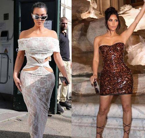 大肚子 金·卡戴珊有多爱穿紧身裙?在孕期挺着大肚子也要穿,身材太棒了