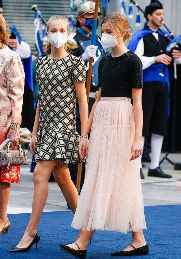 公主 莱昂诺尔公主与妹妹同穿裙子，赢在了裙短显活力，索妹打扮的显胖