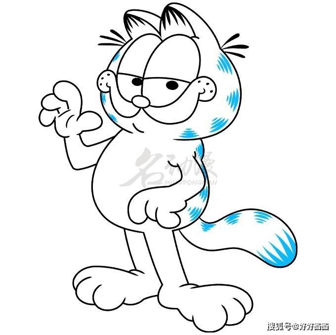 眼睛加菲猫怎么绘画？