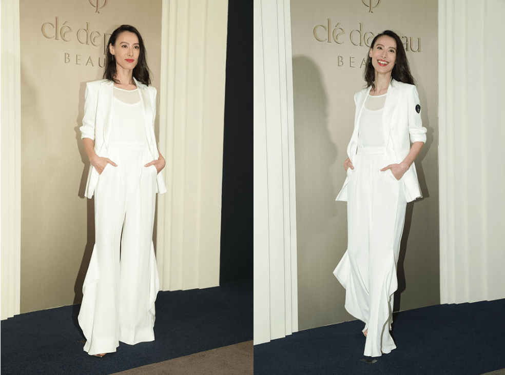 都能 梁洛施名媛范挺浓的，虽然身材看着“瘦瘦巴巴”，可穿白裙是真美