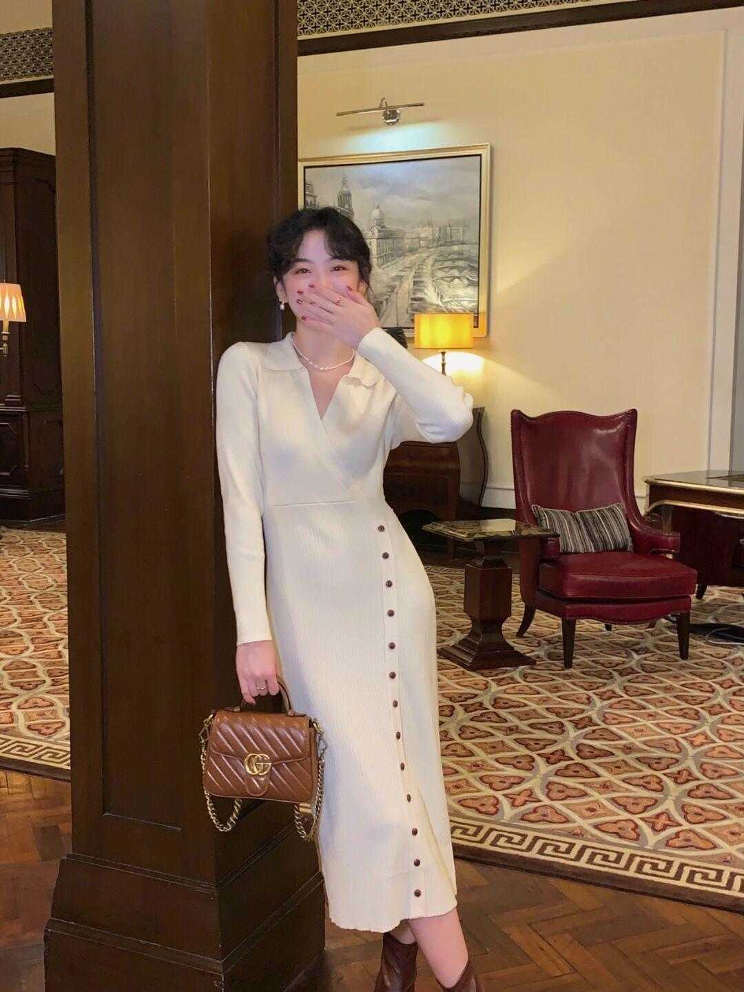 品牌 秋冬，穿针织连衣裙魅力全开，高级优雅又洋气，漂亮大气