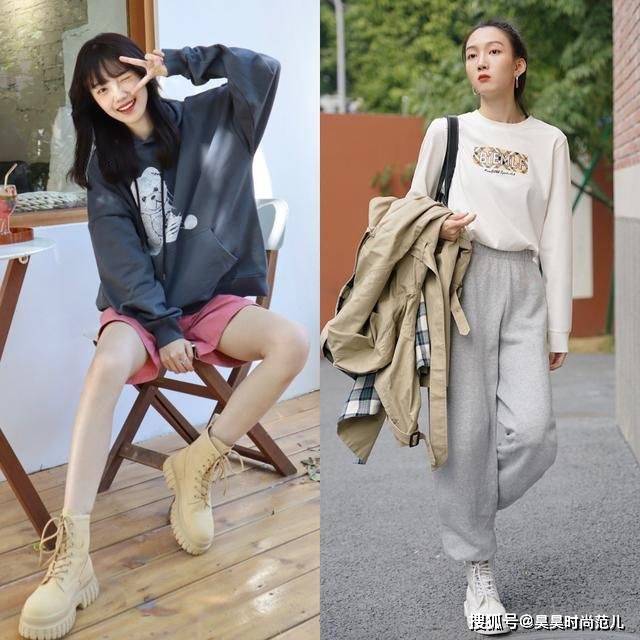 黑色 秋冬季出门穿搭，少不了帅气的马丁靴加持，裙装裤子都能轻松驾驭