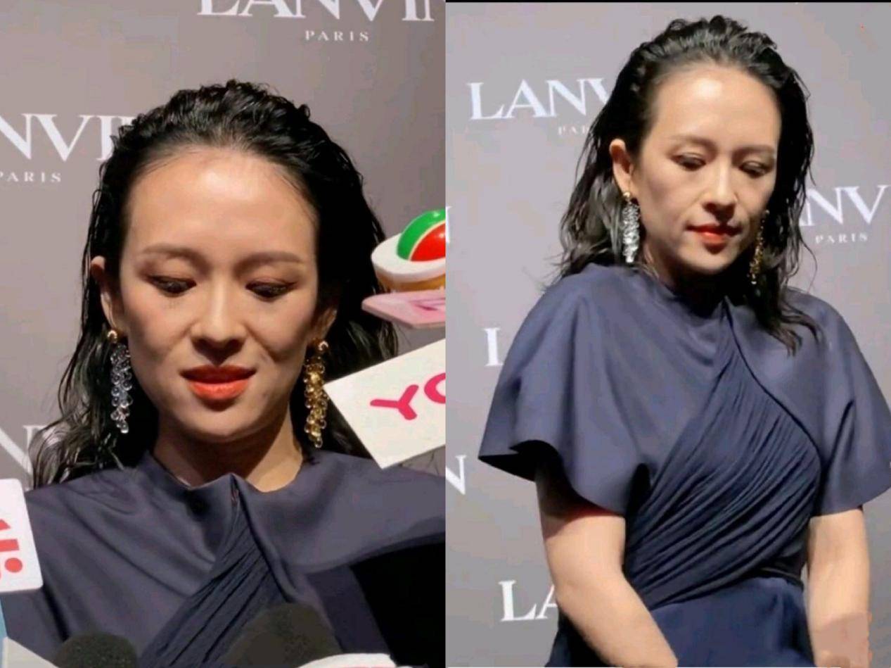 全靠章子怡发际线高得能拍清宫剧！法令纹与暴瘦好显老，全靠气质撑着
