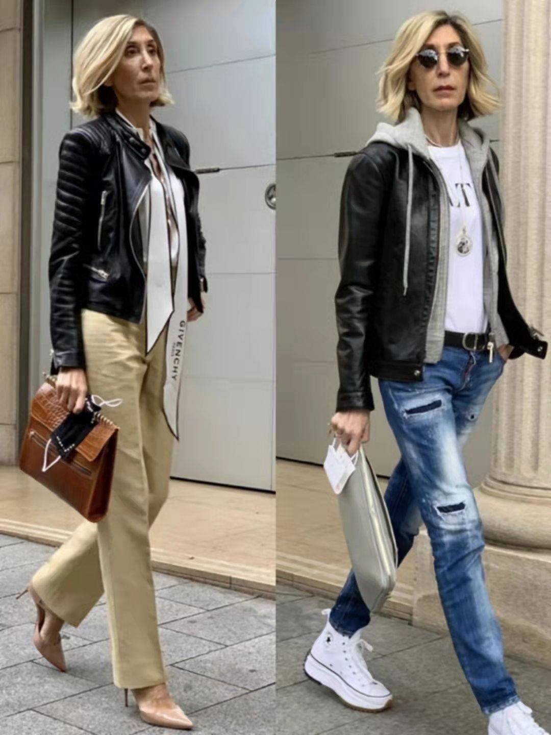 大衣 时尚老奶奶的时尚装：年迈不服输，短发配上墨镜，搭配越老越时髦