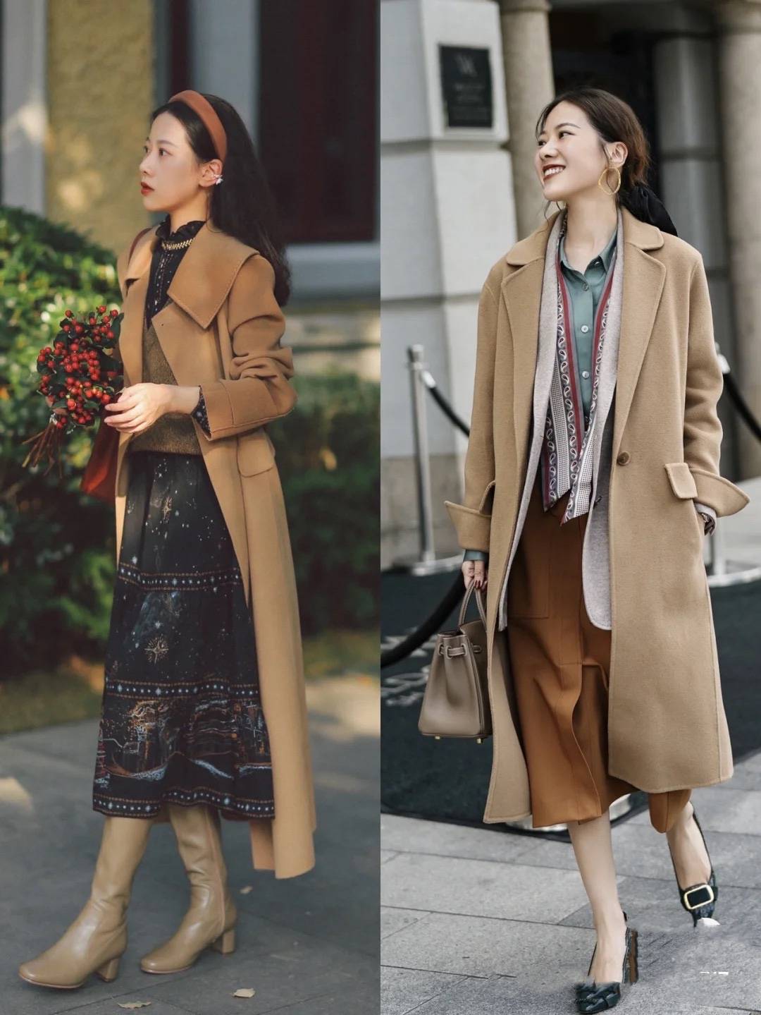 个性 穿大衣配“裤袜”太俗，今年流行大衣露腿穿，优雅大方更显成熟美