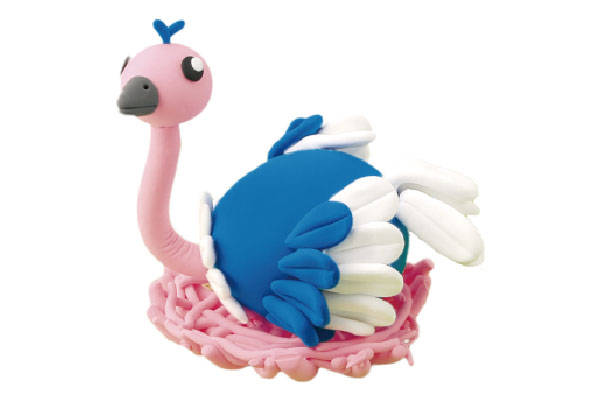 好玩益智的超轻粘土手工教程神奇的鸵鸟