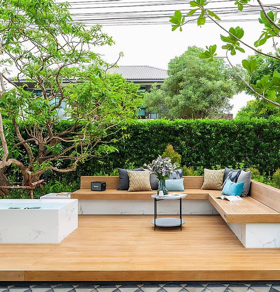 剑源共挤木现代简约风格庭院设计太美了