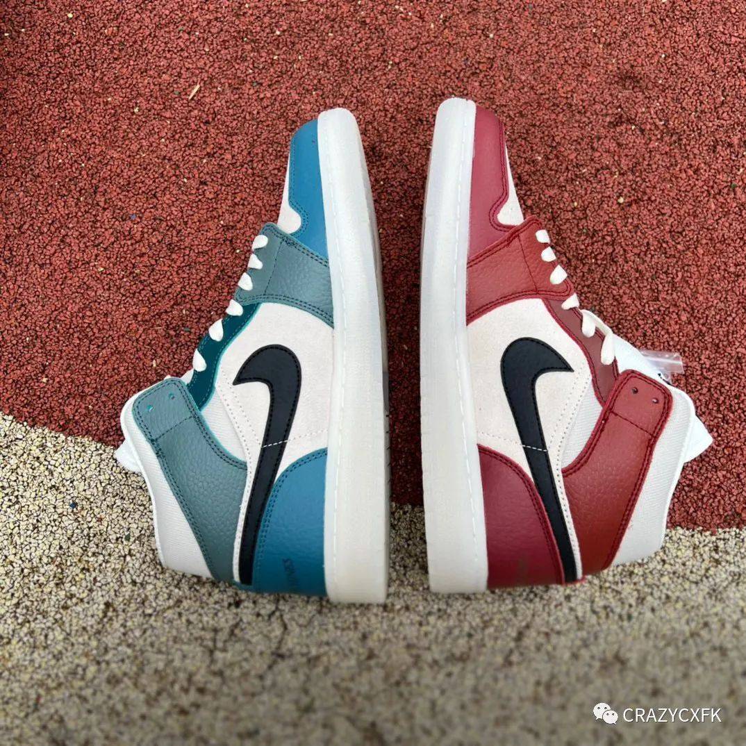 乔丹红蓝鸳鸯airjordan1midantigravitymachines中帮水晶底篮球鞋