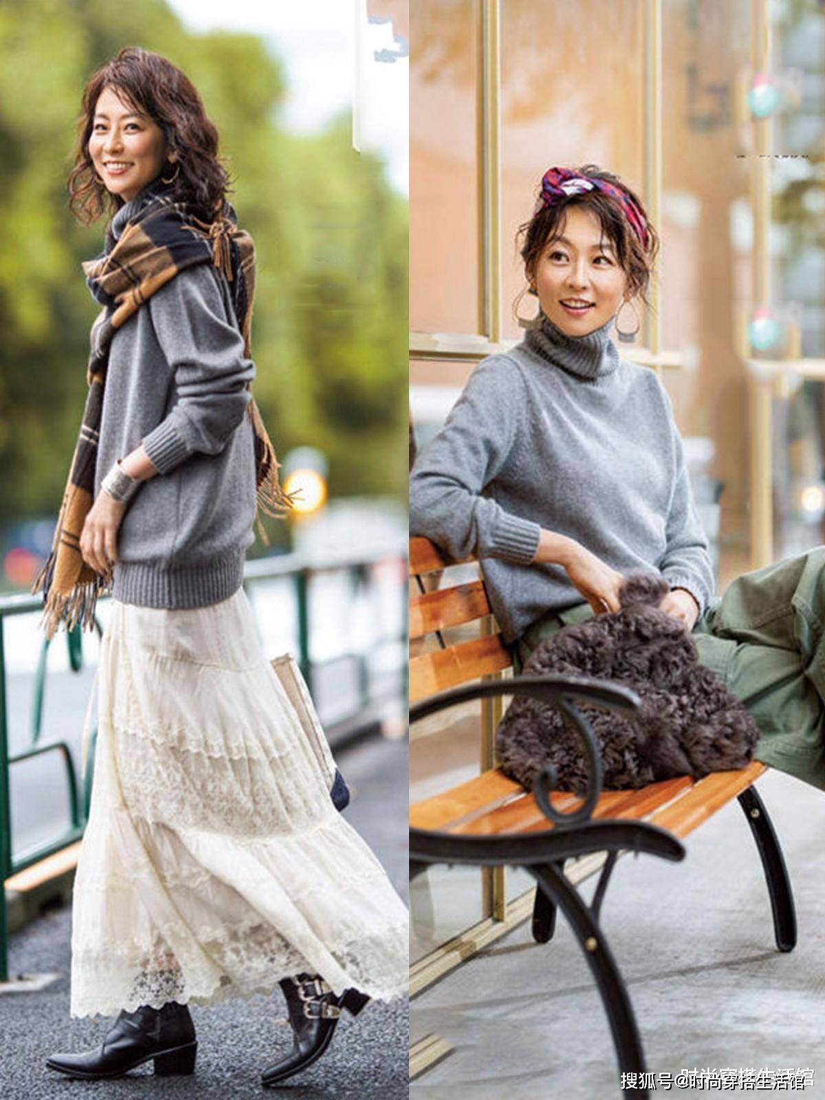 毛衣 肤色暗黄女人少穿黑白灰,手把手教你配色技巧,时髦高级又显白