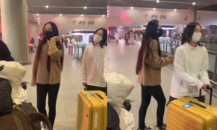 马海毛 郭碧婷久违露面，穿马海毛毛衣配紧身裤走机场，毫无二胎迹象